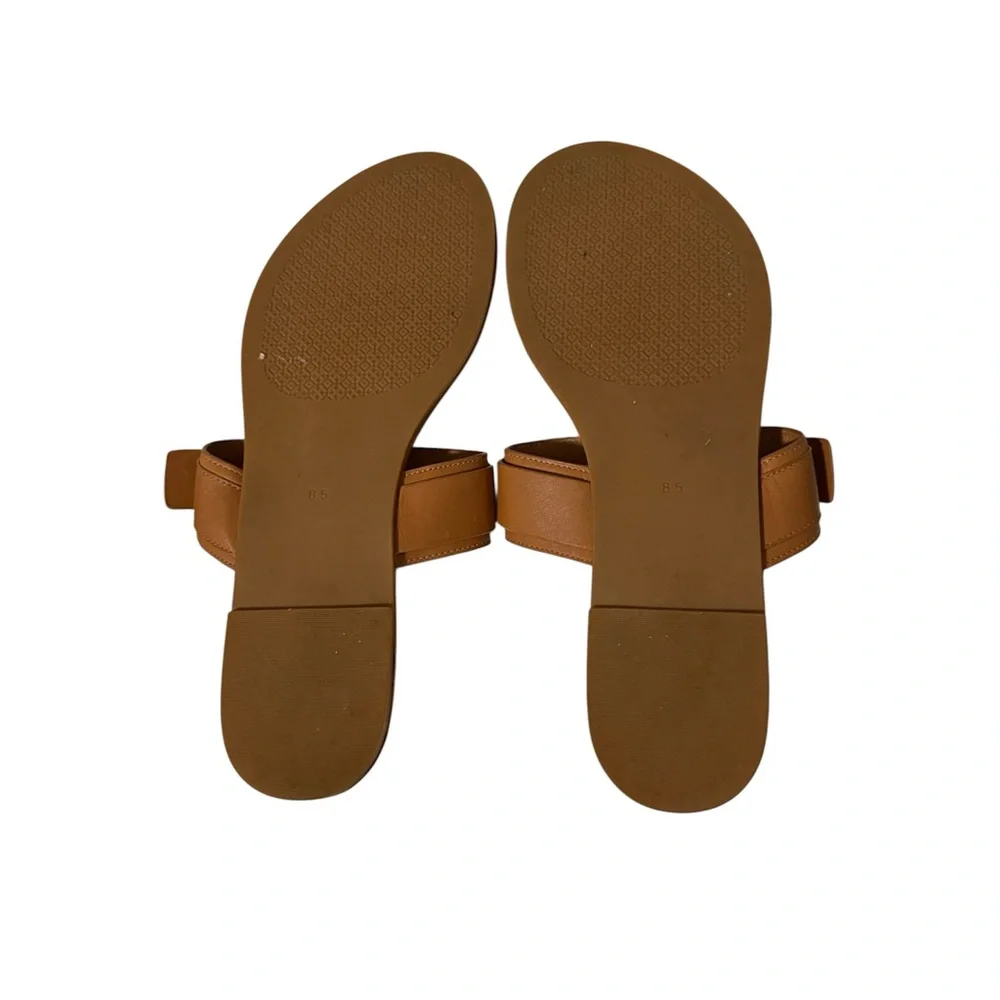Tory Burch Brown Leather Thong Sandals with Buckle Marsden Women’s 8.5
